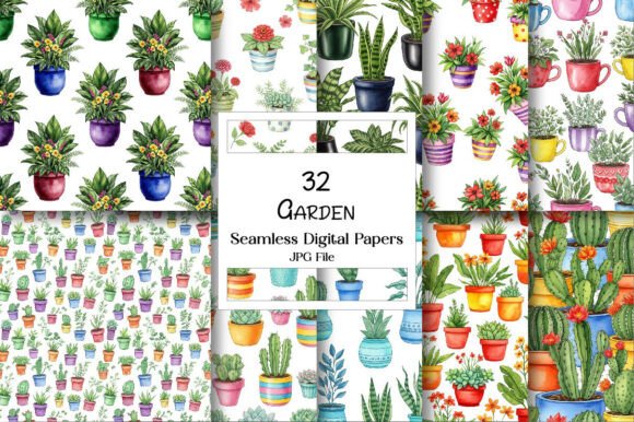 Garden Digital Paper for Designers