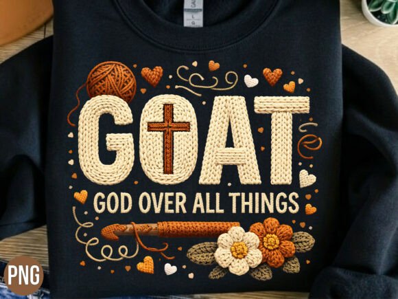 GOAT God over All Crochet Cross T-SHIRT: Integrating Premium Digital Design into Your Creative Workflow