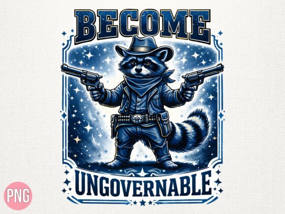 Integrating the Become Ungovernable Cowboy Raccoon PNG into Your Creative Workflow