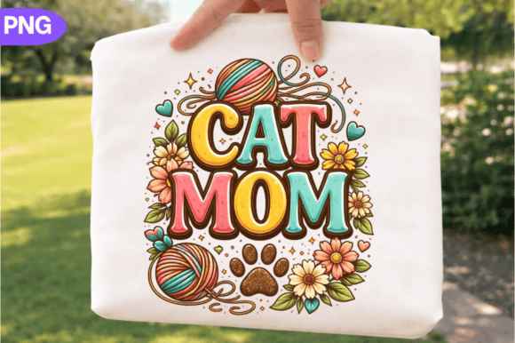 Stylish Cat Mom PNG for Trendy Sublimation